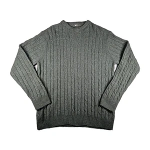 Cotton Traders Herren 80% Lammwolle Zopfmuster Pullover dunkelgrün Größe L - Bild 1 von 10