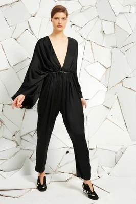 Runway STELLA MCCARTNEY Morgan Jumpsuit Silk Playsuit Plunge Neck Sz Small IT40 - Image 1 of 4