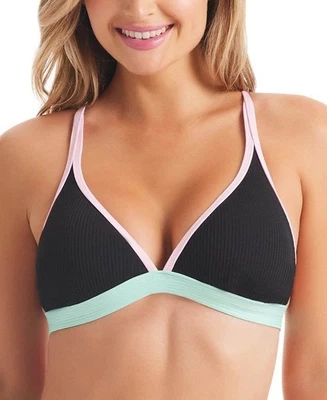 Top de natación de bikini Jessica Simpson para mujer Chop And Change espalda cruzada, talla mediana Foto 1 de 2