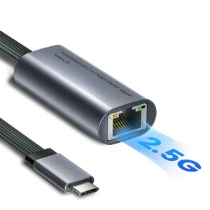 Adaptateur USB C vers Ethernet pour Ordinateur Portable 2.5Gbps - USB-C vers Ethernet RJ45 Gigabit... - Photo 1/7