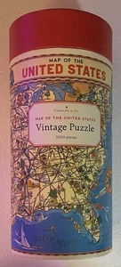 Cavallini & Co. “MAP OF THE UNITED STATES” Vintage Puzzle 1000 pieces  - Picture 1 of 7