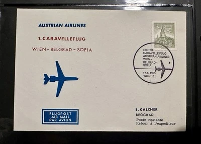AUSTRIA FIRST FLIGHT COVER 1965 WIEN BELGRAD SOFIA - Image 1 of 2