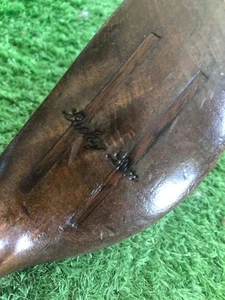 Antico putter vintage Walter Hagen LUCKY LEN albero in legno naso semi lungo mallet! - Foto 1 di 10