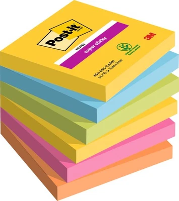 Post-it® Haftnotizen Super Sticky Notes Carnival Collection - 6 Stück Enthalten