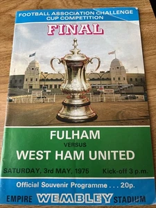 Football Programme 1975 FA Cup Final Fulham v West Ham United - Picture 1 of 5
