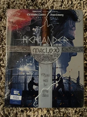 HIGHLANDER (1986) Best Buy (2022) 4K Ultra HD + Blu-ray + Digital  STEELBOOK OOP - Image 1 of 3