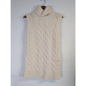 COS Wolle Zopfmuster Pullover Weste Damen XS Creme Rollkragen Fischer Landhaus - Bild 1 von 11