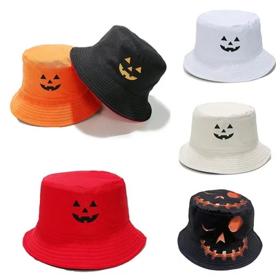 Halloween Funny Reversible Bucket Hat for Men Women Pumpkin Holiday Party Caps - Image 1 of 4