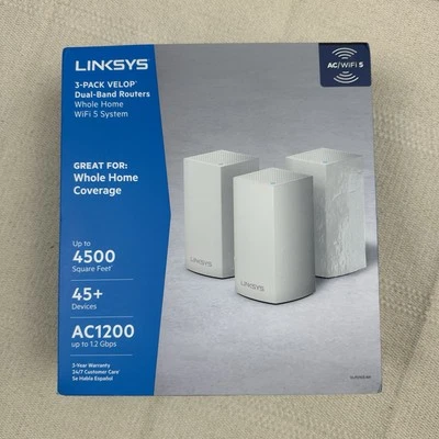 Linksys Velop Dual Band Mesh WiFi System White AC1200 3-Pack - Image 1 of 4