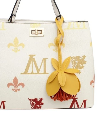 Bolso de flores de cuero amarillo colgante con dije para bolso de hombro bolso cartera accesorio Foto 1 de 4