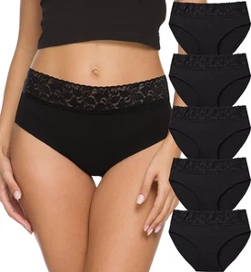 Womens Underwear Cotton Panties for Women Bikini Underwear Soft Hipster Lace ... - Picture 1 of 6