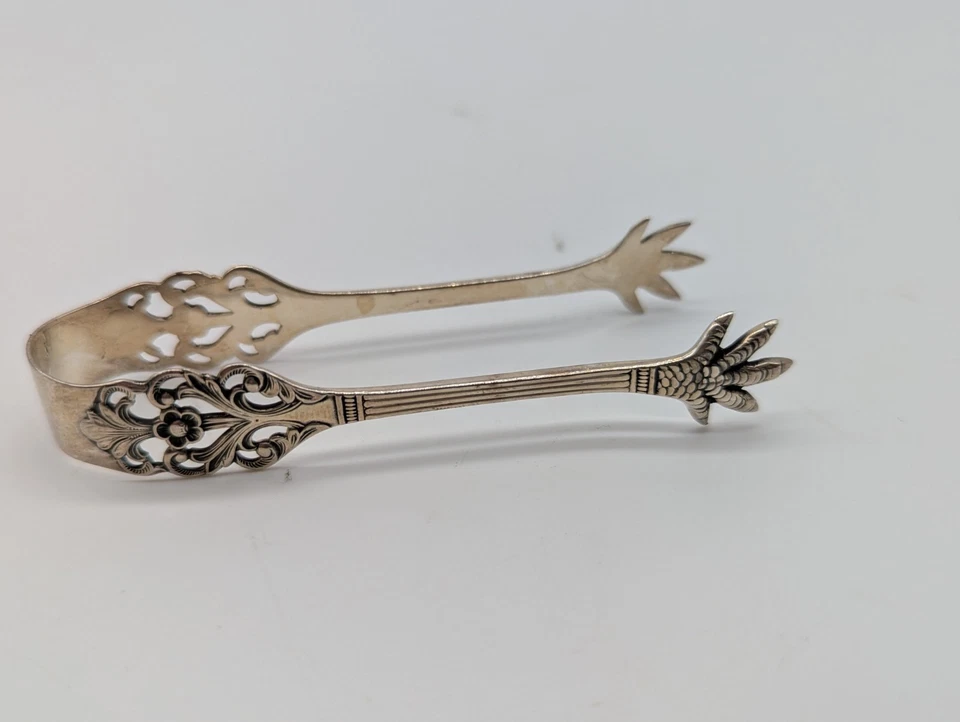 TH. Pinzas de azúcar noruegas Marthinsen rosa vikinga plata esterlina NORUEGA #330 Foto 1 de 4