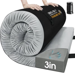 Memory Foam Camping Mattress Pad 3 Inch Thick Portable Floor Sleeping Mat Sle... - Picture 1 of 9