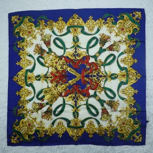 ROPE Blue Silk Scarf Scarves 35" X 34.5" P710 - Picture 1 of 17