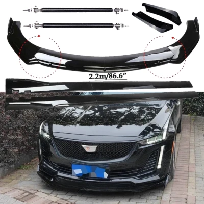 For Cadillac Escalade Front Bumper Lip Spoiler Kit +86.6" Car Side Skirt  Y Foto 1 de 4