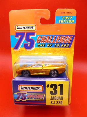 1997 Matchbox 75 Challenge gold Jaguar XJ-220 1997 1/10000 #31 — 第 1/3 张图片