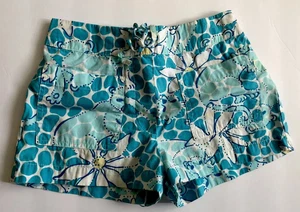 Lilly Pulitzer Girl’s Shorts Size 4 Blue Leopard Pull On Bottoms Vintage Summer - Picture 1 of 6