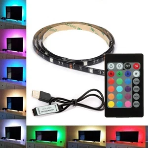 USB Powered Computer TV Backlight Kit RGB Colour Change 5050 LED Light Strip - Picture 1 of 12