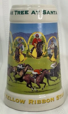 Taza Oak Tree at Santa Anita 1999, The Yellow Ribbon Stakes edición limitada Beer Stein Foto 1 de 4