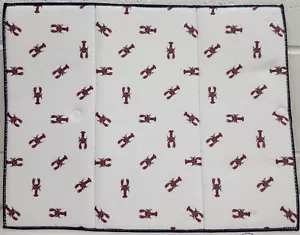Tappetino per asciugapiatti reversibile (15x20") ARAGOSTE ROSSE SU BIANCO, retro blu, Coterie Studio - Foto 1 di 15