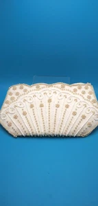 Tan Beaded Evening Purse with Zipper Closure Made by La Regale Product - Picture 1 of 5