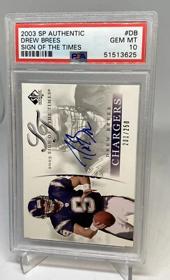 2003 SP AUTHENTIC DREW BREES SIGN OF TIMES /250 AUTOGRAPH AUTO SPSA 10 GEM POP 9 - Image 1 of 4