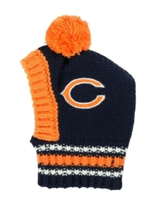 Dog Puppy Cat NFL Chicago Bears Knit Beanie Hat L Blue Ski Snow Winter Pet - Picture 1 of 3
