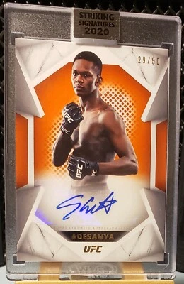 💥2020Topps UFC Striking Signatures SP29/50 Israel Adesanya🟠PARALLEL AUTO CARD❗ - Image 1 of 4