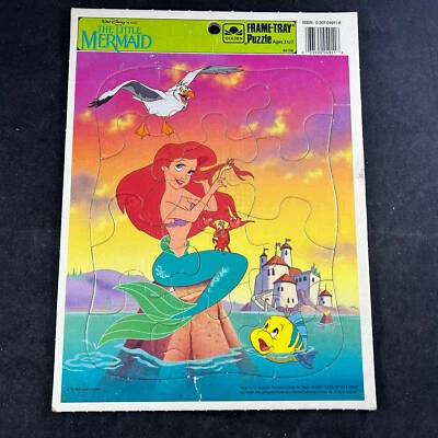 LA SIRENITA WALT DISNEY MARCO DORADO BANDEJA NIÑOS NIÑOS ROMPECABEZAS - ARIEL Foto 1 de 4