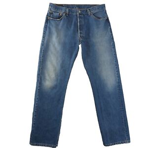 Vintage Levis 501 Jeans Men 36x32 Blue Denim Button Fly Y2K Wash Out Fade USA 