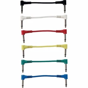 Perfektion 6-Pack of Color 1ft 1/4" to 1/4" TS Right-Angle Patch Cables - Picture 1 of 5