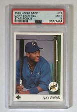 1989 Upper Deck Gary Sheffield RC PSA 9, card #13 Brewers Yankees
