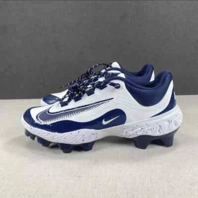 Nike Alpha Huarache Elite 4 Low MCS Cleats White Blue FD6255-107 Mens Size 12 - Image 1 of 4