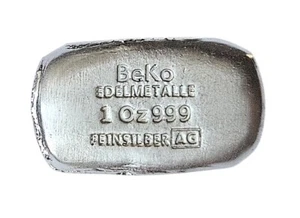 BeKo Edelmetalle 1 Oz Silberbarren 999 Feinsilber - Sammlerbarren Gußbarren - Bild 1 von 1