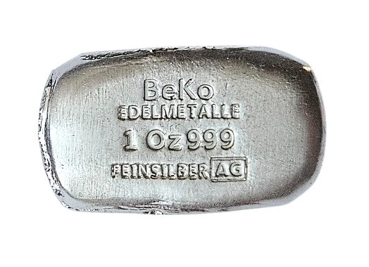 BeKo Edelmetalle 1 Oz Silberbarren 999 Feinsilber - Sammlerbarren Gußbarren - Bild 1 von 1