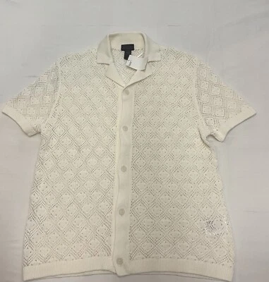 H&M Regular Fit Hole-knit Shirt Size Large - Image 1 of 3
