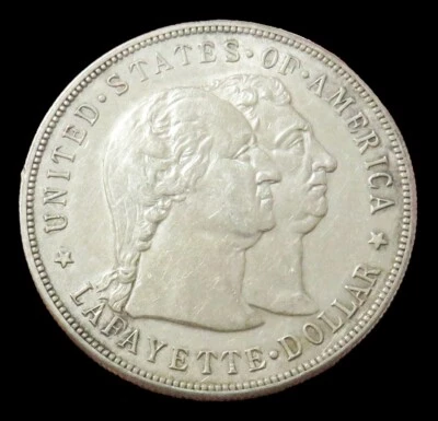 1900 SILVER USA LAFAYETTE COMMEMORATIVE $1 DOLLAR AU COIN - Image 1 of 2
