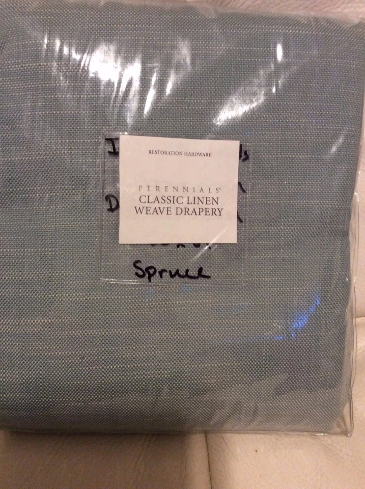 Restoration Hardware Perennials Indoor Drapery Classic Linen Weave 84L Spruce - Image 1 of 1