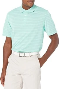Golf Polo Shirt Men's Small Regular-Fit Quick-Dry Aqua Stripe Amazon Essentials - Picture 1 of 3