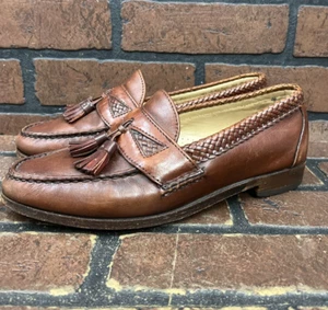 Allen Edmonds Maxfield Tassel Loafers Brown Leather Slip On Shoes Size 7 1/2 - Picture 1 of 12