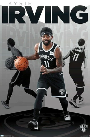 Kyrie Irving BASKETBALL GENIUS Brooklyn Nets NBA Basketball 22x34 Action POSTER Cover