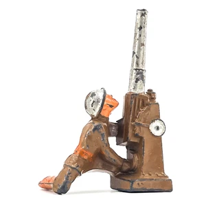 Vtg Barclay Manoil WW1 Hollow Cast Toy Soldier Anti Aircraft Gunner Slush M74 - Picture 1 of 16