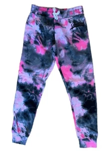JUSTICE Girl's Size Medium Cozy Fleece Tie Dye Jogger Sweatpants Pink Black, NWT - Picture 1 of 6