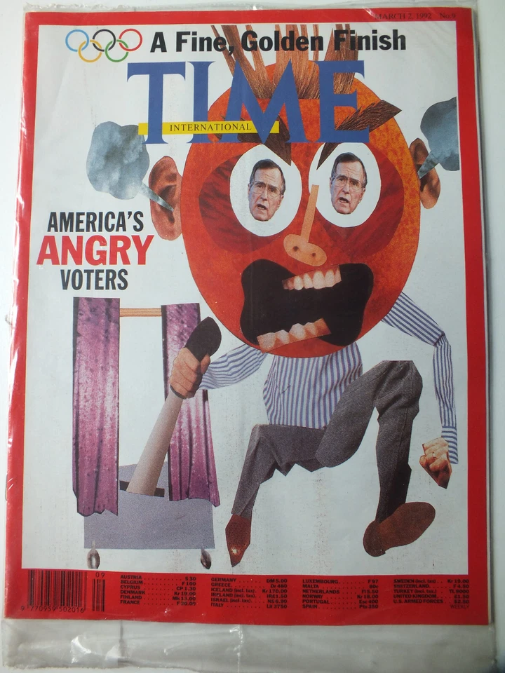 Time Magazine, March 2, 1992, America's angry voters George H.W. Bush Olympics - Image 1 of 1