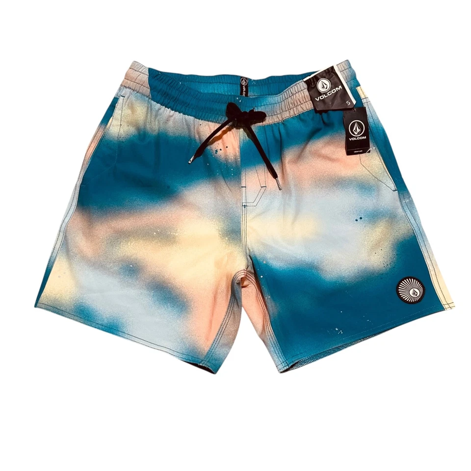 Volcom Mens Size S Baffle Trunk 17 Blue Salmon Swim Board Short NWT - Image 1 of 4