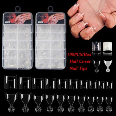 400PCS French Nail Art Tips Short Half Cover Acrylic Fake Nails Extension  ц - Image 1 of 4
