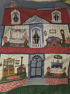Once Upon A Time Fabric Victorian Dollhouse Screen Print - Picture 1 of 8