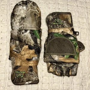 Youth Realtree Edge Insulated 2in1 Fold Back Hunting Gloves Camo Sz Large XL  - Picture 1 of 5