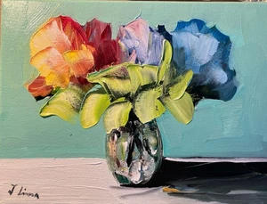 JOSE LIMA OIL PAINTING IMPRESSIONIST  ART COLLECTIBLE 9x12 - Picture 1 of 3