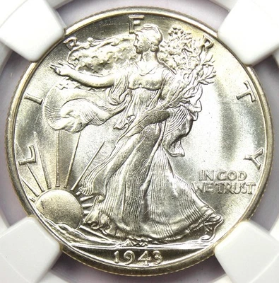 1943-S Walking Liberty Half Dollar 50C - Certified NGC MS67 - $4,000 Value! - Image 1 of 4